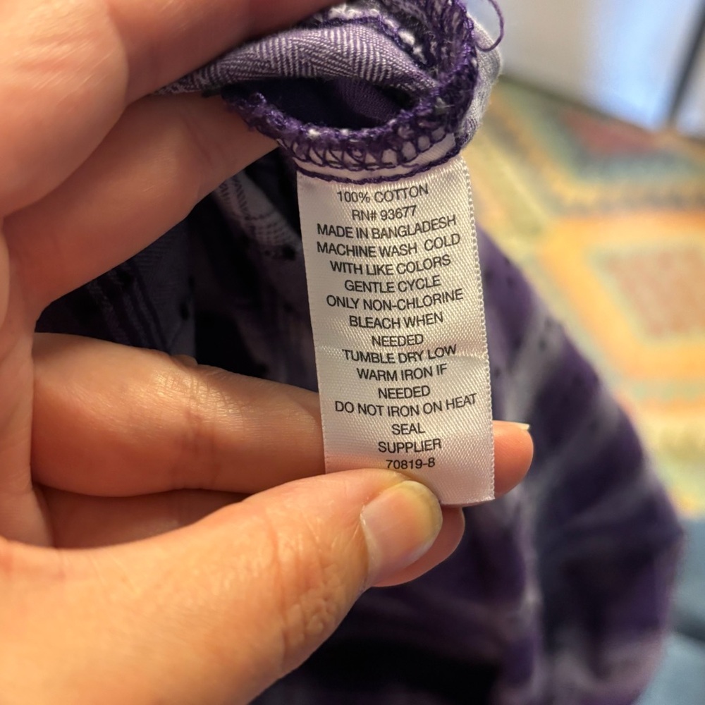 💜St. John's Bay💜Purple Plaid Shirt - Picture 5 of 5